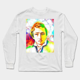 Heinrich Heine Colourful Portrait | Heinrich Heine Artwork 11 Long Sleeve T-Shirt